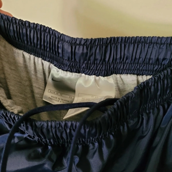 Vintage Style Nike Navy Blue Cotton Lined Track Pants w/ Elastic + Drawstring - Picture 6 of 6